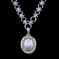 Antique Victorian Locket Collar Necklace Silver c.1880 (8 of 9) Antique Victorian Locket Collar Necklace Silver c.1880 (8 of 9)