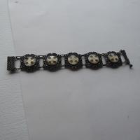 Silver Bracelet .925 with Hand Carved MOP Crosses (7 of 10) Silver Bracelet .925 with Hand Carved MOP Crosses (7 of 10)