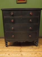 Antique Painted Black Bow Front Chest of Drawers (2 of 16) Antique Painted Black Bow Front Chest of Drawers (2 of 16)