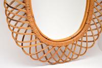 1970's Vintage Italian Bamboo Rattan Mirror by Franco Albini (4 of 5) 1970's Vintage Italian Bamboo Rattan Mirror by Franco Albini (4 of 5)