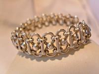 Bracelet Silver 925 Vintage 1970s Fancy Link Victorian Style 7" Length