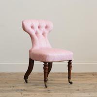 Mid 19th Century Slipper Chair in Soane Britain Cotton