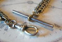 Antique Pocket Watch Chain 1890s Victorian Large Silver Nickel Vertebrae Link Albert (9 of 12) Antique Pocket Watch Chain 1890s Victorian Large Silver Nickel Vertebrae Link Albert (9 of 12)