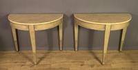 Pair of Swedish Gustavian Style Painted Marble Top Console Tables (2 of 12) Pair of Swedish Gustavian Style Painted Marble Top Console Tables (2 of 12)