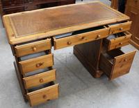 1960s Country Pine Pedestal Desk with Brown Leather on Top (2 of 4) 1960s Country Pine Pedestal Desk with Brown Leather on Top (2 of 4)