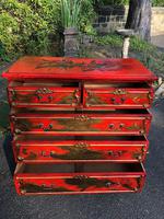 Antique Lacquered Chinoiserie Chest of Drawers (8 of 11) Antique Lacquered Chinoiserie Chest of Drawers (8 of 11)