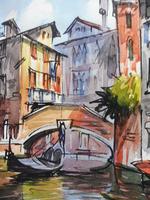 Set of 4 Watercolours Venice by Sirrol listed artist Aka Antonio Sirolli 1950s (5 of 10) Set of 4 Watercolours Venice by Sirrol listed artist Aka Antonio Sirolli 1950s (5 of 10)