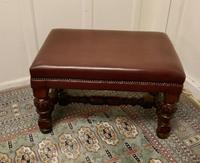 Large Victorian Oak & Leather Library Stool (2 of 6) Large Victorian Oak & Leather Library Stool (2 of 6)