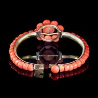 Antique Victorian Coral Flower Bangle Gold Gilt Circa 1880 (2 of 4) Antique Victorian Coral Flower Bangle Gold Gilt Circa 1880 (2 of 4)