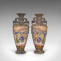 Pair Of Tall Antique Satsuma Vases, Japanese, Ceramic, Decorative, Moriage, 1900 (4 of 12) Pair Of Tall Antique Satsuma Vases, Japanese, Ceramic, Decorative, Moriage, 1900 (4 of 12)
