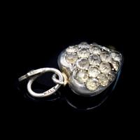 Antique Old Cut Paste Sterling Silver Puffy Heart Pendant Charm (4 of 8) Antique Old Cut Paste Sterling Silver Puffy Heart Pendant Charm (4 of 8)