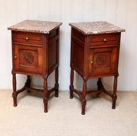 Pair of French Oak Marble Top Bedside Cabinets (3 of 9) Pair of French Oak Marble Top Bedside Cabinets (3 of 9)