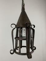 19th Century Blacksmiths Wrought Iron Ceiling Light, Lantern, Rewired (7 of 11) 19th Century Blacksmiths Wrought Iron Ceiling Light, Lantern, Rewired (7 of 11)