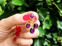 9.15ct Amethyst & 21ct Yellow Gold Chandelier Earrings - Antique c.1895 (2 of 9) 9.15ct Amethyst & 21ct Yellow Gold Chandelier Earrings - Antique c.1895 (2 of 9)