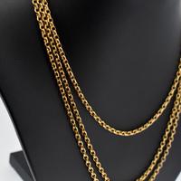 Antique Victorian Long 18ct Rolled Gold Guard Muff Chain Necklace 54" Length (3 of 7) Antique Victorian Long 18ct Rolled Gold Guard Muff Chain Necklace 54" Length (3 of 7)