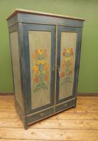 Antique Swedish Style Painted Folk Art Wardrobe Armoire (12 of 22) Antique Swedish Style Painted Folk Art Wardrobe Armoire (12 of 22)