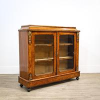 Glazed 19th Century Burr Walnut Bookcase