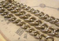 Antique Pocket Watch Chain 1890 Victorian Chunky Silver Nickel Albert With T Bar (5 of 11) Antique Pocket Watch Chain 1890 Victorian Chunky Silver Nickel Albert With T Bar (5 of 11)