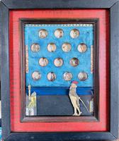 Original Painted Box Construction with Victorian Prints in the Manner of a 'gentlemans Cabinet' by Bill Belcher B.1923. The Work is in a Hand Made Frame, Painted by the Artist. 1980/81