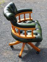 1960s Walnut Swivel Office Chair in Green Leather (2 of 3) 1960s Walnut Swivel Office Chair in Green Leather (2 of 3)