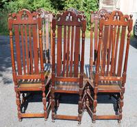 1900's Set 6 Carved Highback Oak Dining Chairs -carolean Style (4 of 5) 1900's Set 6 Carved Highback Oak Dining Chairs -carolean Style (4 of 5)