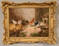 Oil Painting by Louis Marie Lemaire "Chickens in a Farmyard" (6 of 9) Oil Painting by Louis Marie Lemaire "Chickens in a Farmyard" (6 of 9)