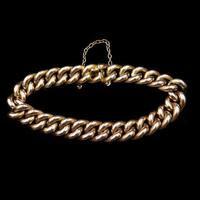 Antique 9ct 9K Gold Curb Bracelet Antique 9ct 9K Gold Curb Bracelet