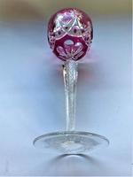 Vintage Bohemian Cranberry Cut Hock Glass (7 of 7) Vintage Bohemian Cranberry Cut Hock Glass (7 of 7)