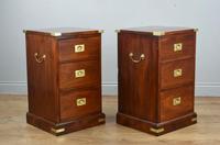 Superb Antique Pair of Mahogany Campaign Bedside Chests of Drawers (3 of 5) Superb Antique Pair of Mahogany Campaign Bedside Chests of Drawers (3 of 5)