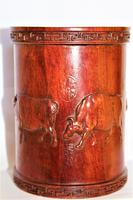 Superb & Finely Carved Chinese Hardwood Brush Pot (2 of 8) Superb & Finely Carved Chinese Hardwood Brush Pot (2 of 8)