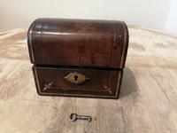 Miniature Leather Trunk Containing a Pair of Clear Glass Scent Bottles (2 of 5) Miniature Leather Trunk Containing a Pair of Clear Glass Scent Bottles (2 of 5)
