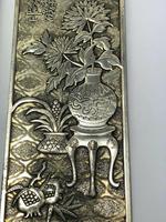 Set of 4 Antique Chinese Silver Zu Yin Hallmarked Scroll Weight Plaques Guangxu (10 of 12) Set of 4 Antique Chinese Silver Zu Yin Hallmarked Scroll Weight Plaques Guangxu (10 of 12)