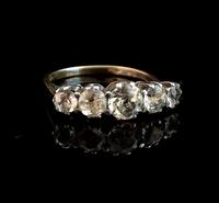 Antique paste half hoop ring, 9ct gold and silver (11 of 13) Antique paste half hoop ring, 9ct gold and silver (11 of 13)