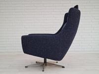 Danish Swivel Armchair with Stool, Completely Renovated-reupholstered, Furniture Wool, Retro Velor, 70s (11 of 17) Danish Swivel Armchair with Stool, Completely Renovated-reupholstered, Furniture Wool, Retro Velor, 70s (11 of 17)