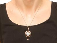 5.48ct Opal & 2.91ct Diamond, 15ct Yellow Gold Heart Pendant - Antique c.1910 (8 of 9) 5.48ct Opal & 2.91ct Diamond, 15ct Yellow Gold Heart Pendant - Antique c.1910 (8 of 9)