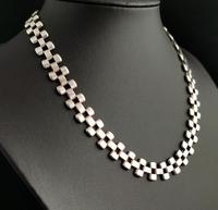 Antique Victorian Silver Collar Necklace, Brick Link (7 of 12) Antique Victorian Silver Collar Necklace, Brick Link (7 of 12)