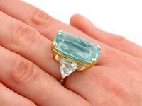 25.23ct Aquamarine & 3.40ct Diamond, Platinum Dress Ring - Vintage c.1950 (8 of 9) 25.23ct Aquamarine & 3.40ct Diamond, Platinum Dress Ring - Vintage c.1950 (8 of 9)
