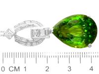 23.20ct Peridot & 1.38ct Diamond, Platinum Pendant - Vintage c.1945 (6 of 9) 23.20ct Peridot & 1.38ct Diamond, Platinum Pendant - Vintage c.1945 (6 of 9)