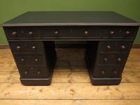 Antique Black Painted Pedestal Desk, 3 Parts, Gothic Shabby Chic (2 of 17) Antique Black Painted Pedestal Desk, 3 Parts, Gothic Shabby Chic (2 of 17)