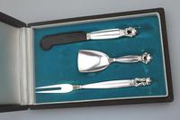 Good Sterling Solid Silver Georg Jensen Acorn Serving Set c.1945+ (2 of 6) Good Sterling Solid Silver Georg Jensen Acorn Serving Set c.1945+ (2 of 6)