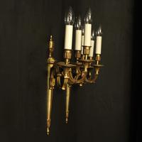 French Pair Of Gilded Triple Arm Antique Wall Lights (8 of 9) French Pair Of Gilded Triple Arm Antique Wall Lights (8 of 9)