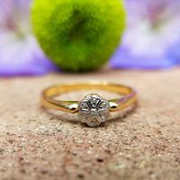 Dainty Vintage 18ct Gold Diamond Flower Ring (7 of 7) Dainty Vintage 18ct Gold Diamond Flower Ring (7 of 7)