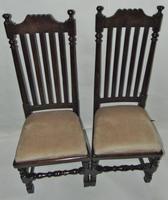 Pair of Jacobean High Back Oak Chairs (2 of 8) Pair of Jacobean High Back Oak Chairs (2 of 8)