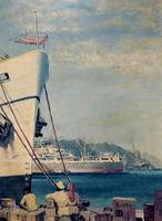 Aft: Colin Verity Large Cruise Ship 'DWARKA' Print on Canvas Pic (12 of 13) Aft: Colin Verity Large Cruise Ship 'DWARKA' Print on Canvas Pic (12 of 13)