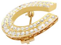 2.36ct Diamond & 9ct Yellow Gold Horseshoe Brooch - Antique c.1890 (4 of 9) 2.36ct Diamond & 9ct Yellow Gold Horseshoe Brooch - Antique c.1890 (4 of 9)