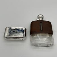 20th Century Modern Sterling Silver & Glass Hip Flask Sheffield 1937 James Dixon & Sons (9 of 9) 20th Century Modern Sterling Silver & Glass Hip Flask Sheffield 1937 James Dixon & Sons (9 of 9)