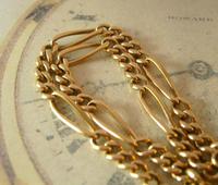 Antique Pocket Watch Chain 1890s Victorian Brass Figaro Link Albert With T Bar (5 of 11) Antique Pocket Watch Chain 1890s Victorian Brass Figaro Link Albert With T Bar (5 of 11)