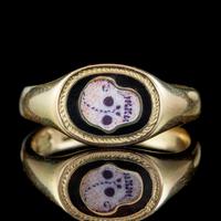 Antique Edwardian Memento Mori Skull Signet Ring 18ct Gold Dated 1902 (2 of 8) Antique Edwardian Memento Mori Skull Signet Ring 18ct Gold Dated 1902 (2 of 8)