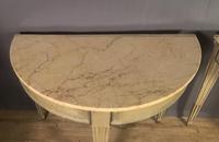 Pair of Swedish Gustavian Style Painted Marble Top Console Tables (11 of 12) Pair of Swedish Gustavian Style Painted Marble Top Console Tables (11 of 12)