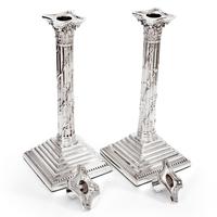 Pair of Victorian Silver Corinthian Column 12" Candle Sticks (2 of 5) Pair of Victorian Silver Corinthian Column 12" Candle Sticks (2 of 5)